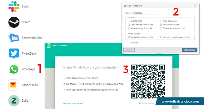 Seting Whatsapp Rambox