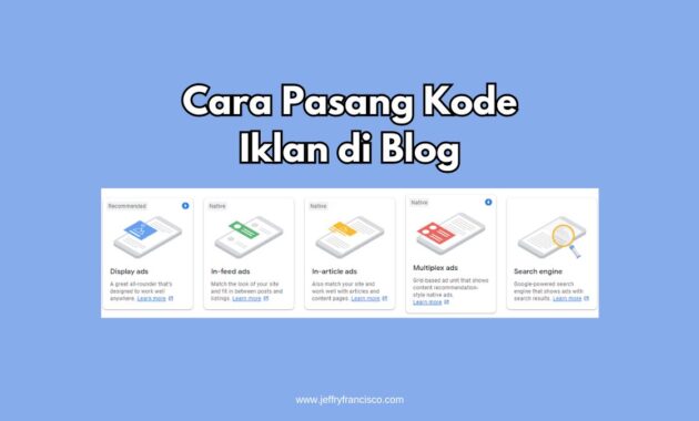 Cara Pasang Kode Iklan Adsense