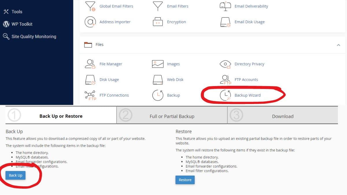 Full Backup cpanel